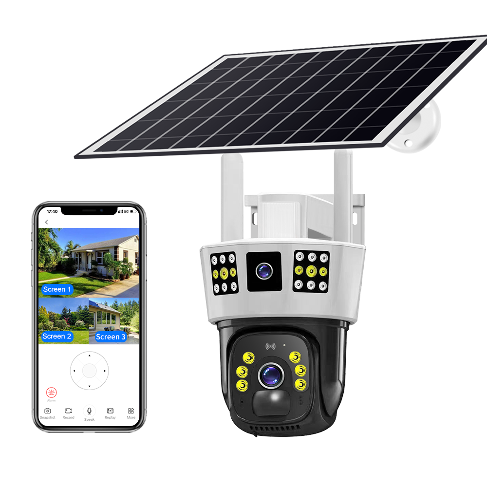 【BS04-4G】V380 pro 4G PIR solar camera with 2 lens 3 pictures