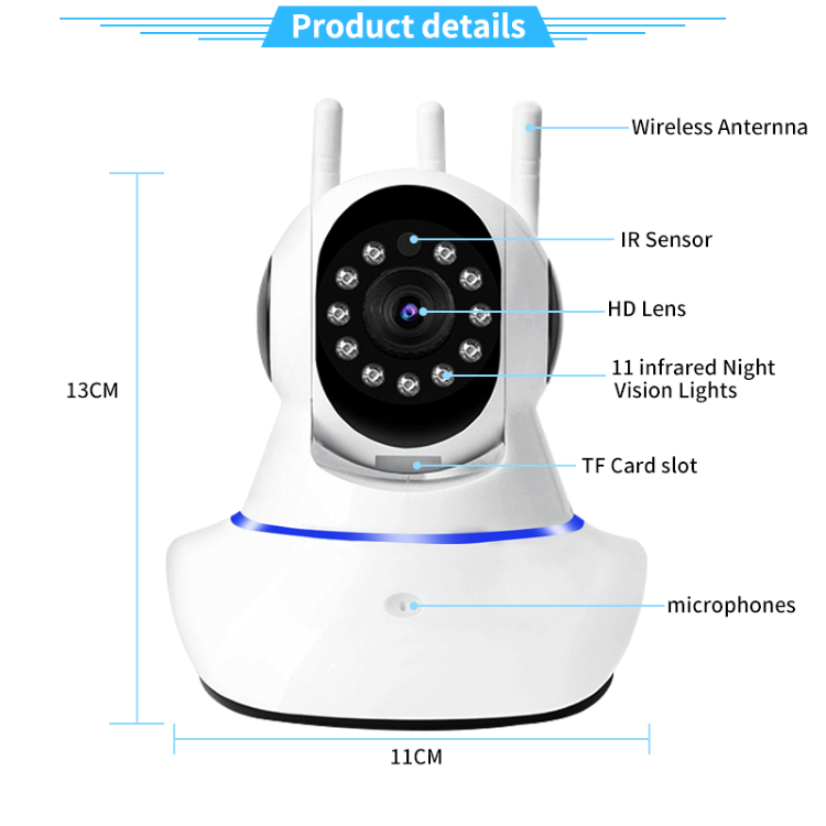 【B72-3MP】3 Antenna Network Camera