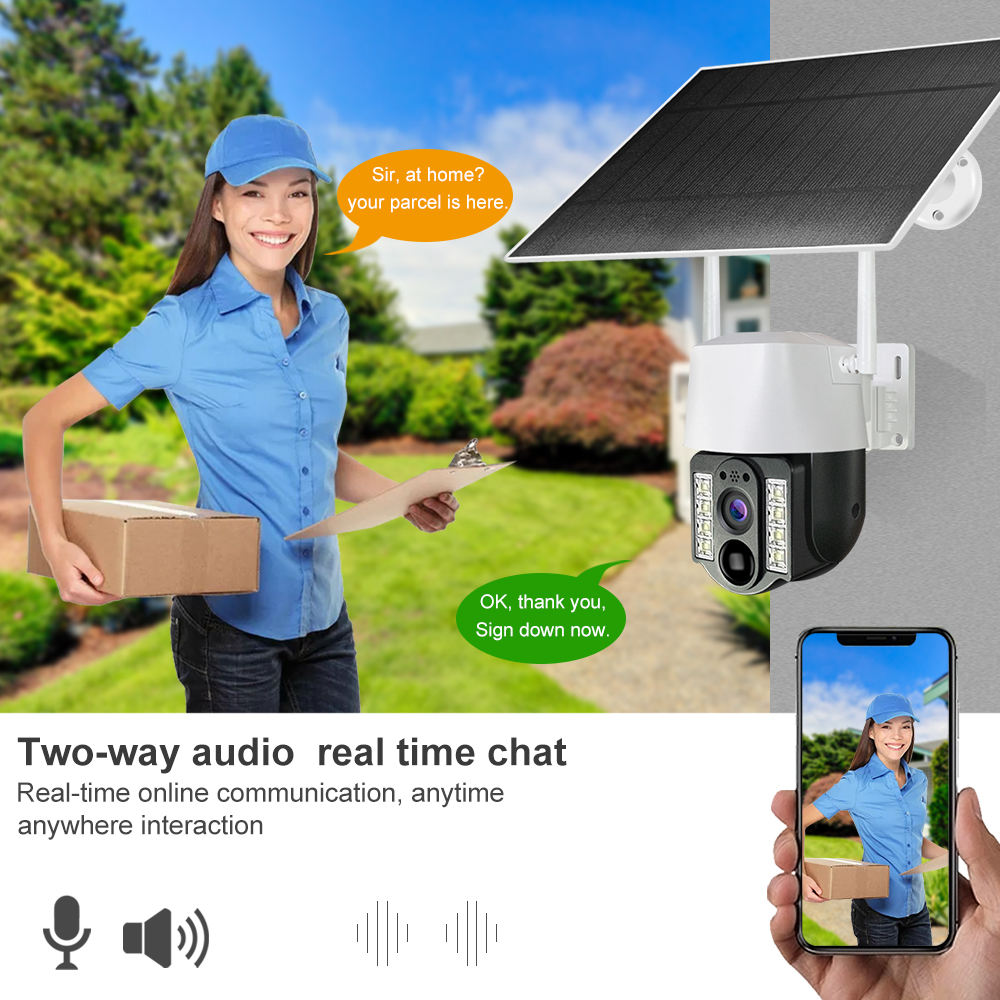 【B43】4G 3MP WIFI Solar Power PTZ Camera - V380 PRO