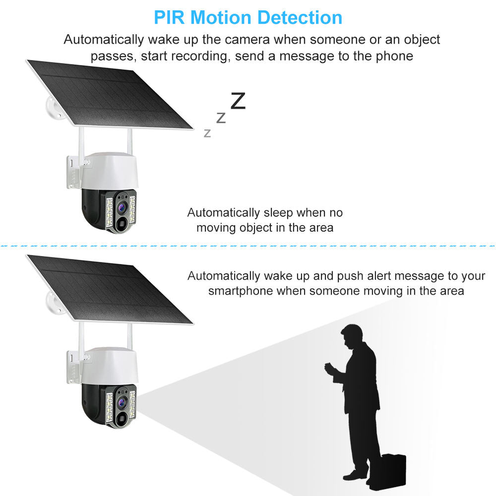 【B43】4G 3MP WIFI Solar Power PTZ Camera - V380 PRO