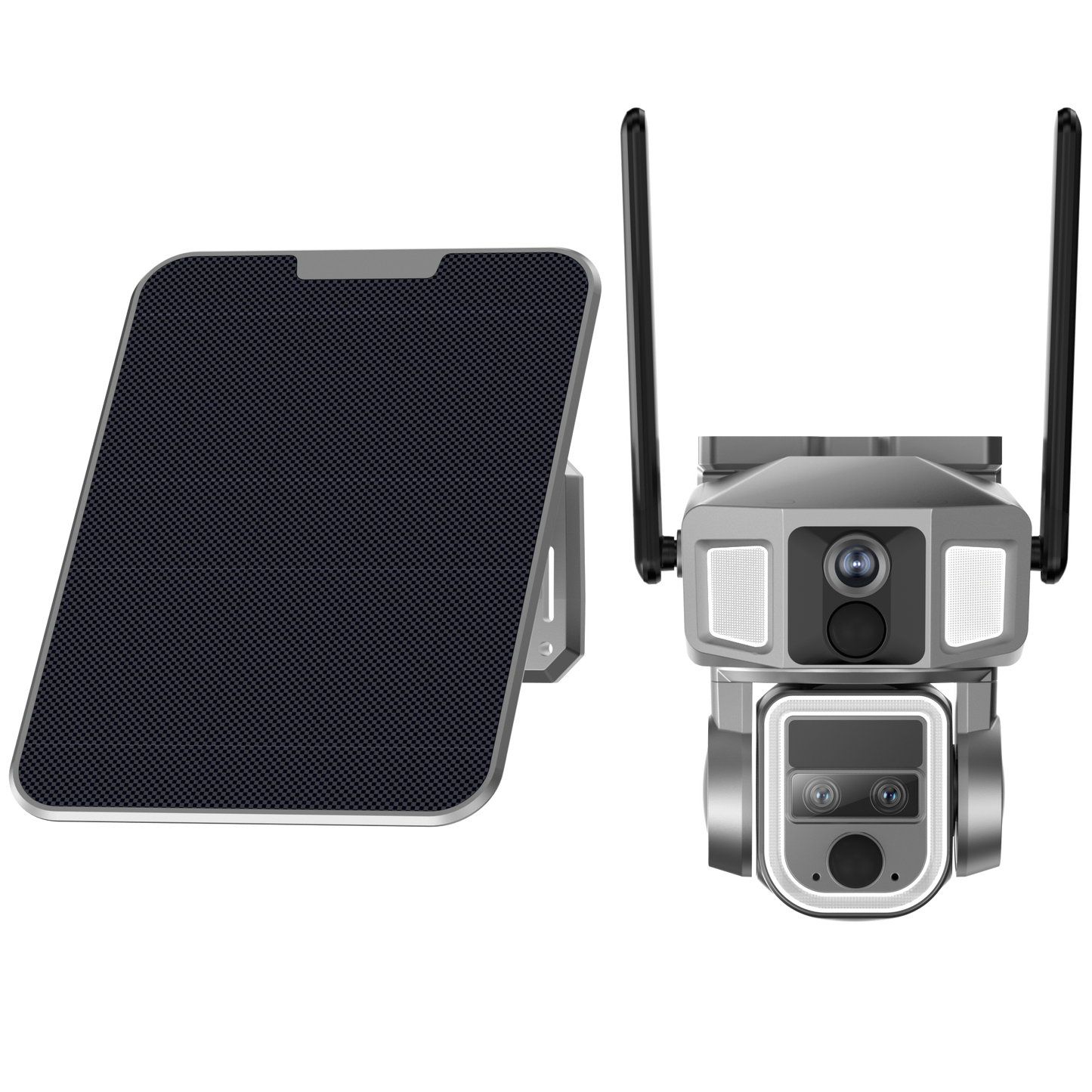 【BR-Y7A-4G】Triple Lens 10X Zoom PTZ 4G & Wireless Security Solar Camera