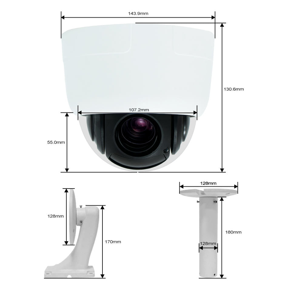 Waterproof HD 4X 1080P Network Mini Home CCTV Security IP PTZ Speed Dome Network Camera CCTV System