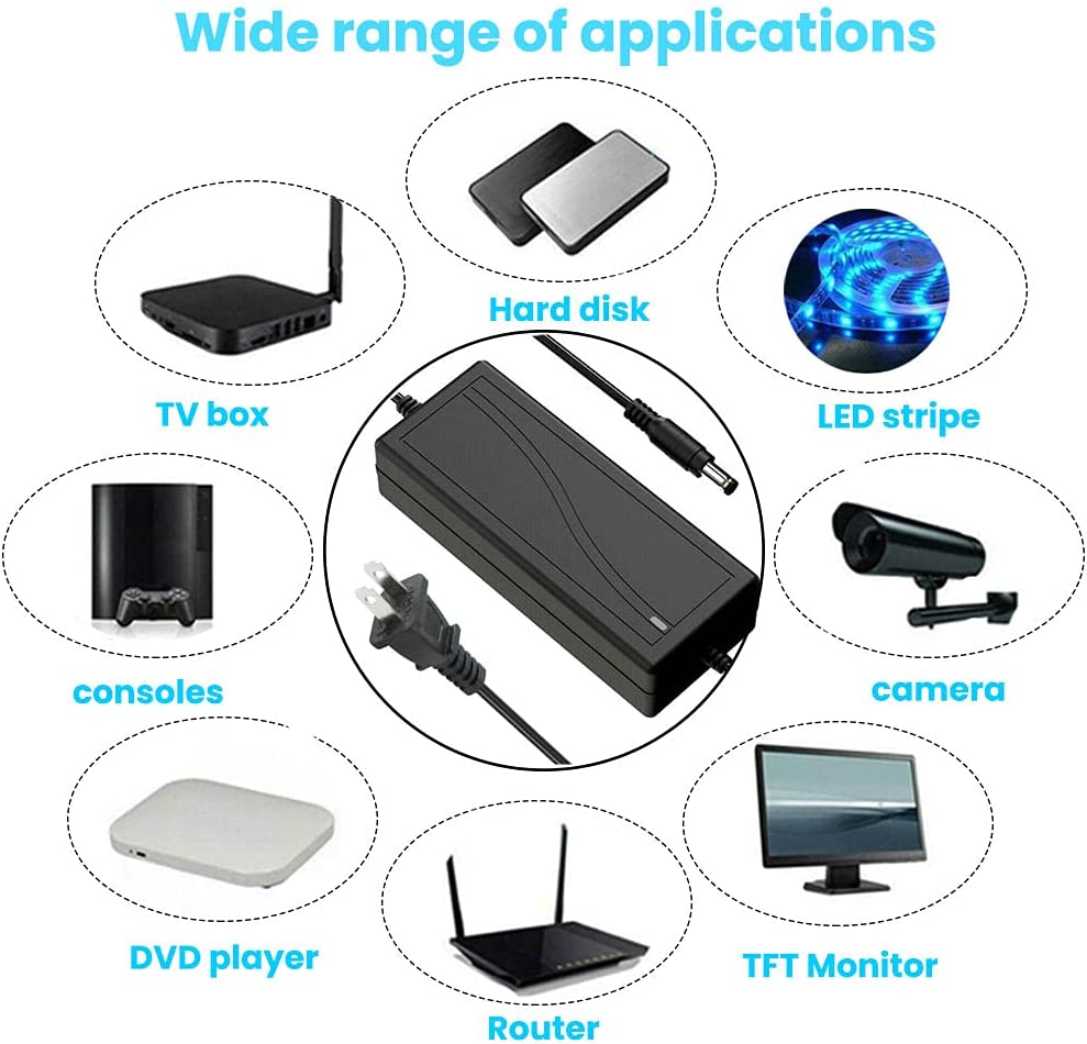 AC 100-240V to DC12V Universal Neon Light 12V 5A Switch Power Adapter