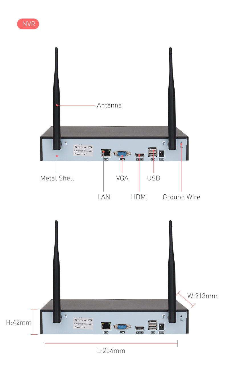 Full HD 5MP 8 channel Wifi IP NVR Kits