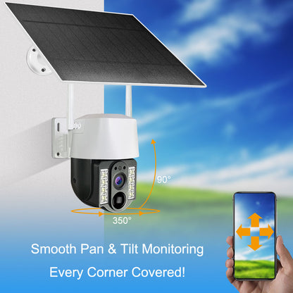 【B43】4G 3MP WIFI  Solar Power PTZ Camera - V380 PRO